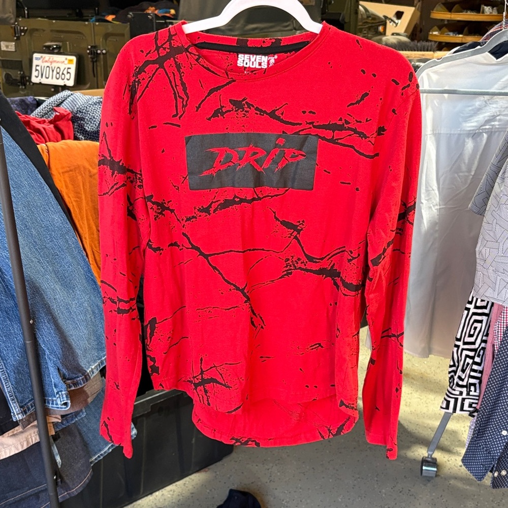 Drip Red and Black Men's Shirt